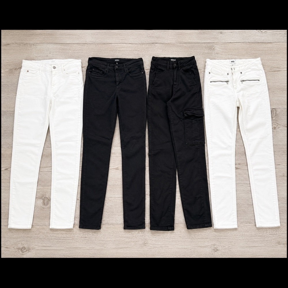 Women's Jeans Bundle Size 32 | 4 Pairs | Hudson, Paige & More | Black & White